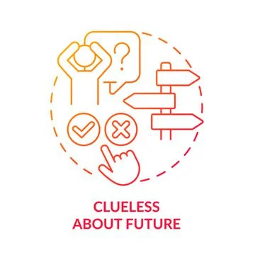 Clueless about future red gradient concept icon Stock Illustration