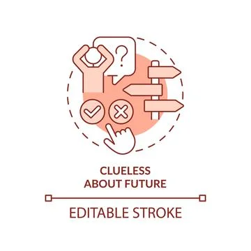 Clueless about future terracotta concept icon Stock Illustration