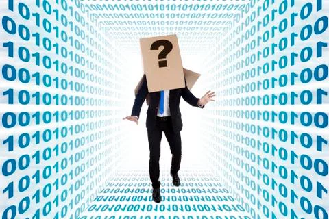 Clueless businessman with question mark Stock Illustration