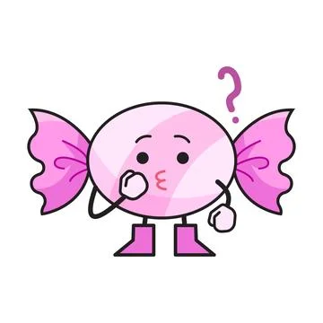 Clueless pink candy character Stock Illustration