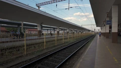 Cluj-Napoca Railway Platform Stock Footage 345696948