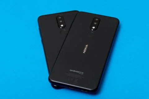 Cluj, Romania - May 13, 2019: Nokia smartphone made by Nokia Corporation, a F Stock Photos