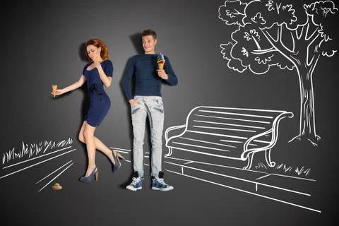Clumsy girlfriend. Stock Photos