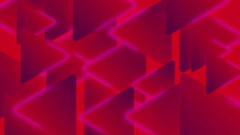 Cluster of 3D geometric shapes, repeating pattern of red and pink gradient s Stock Footage 321394012