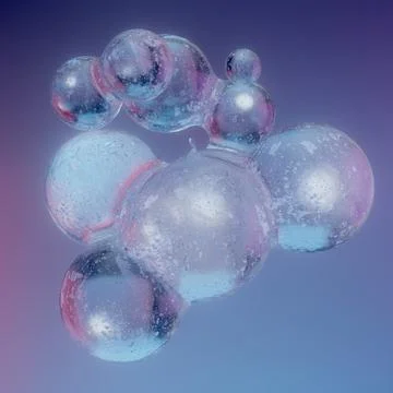 Cluster of 3D Rendered Ice Spheres Stock Illustration