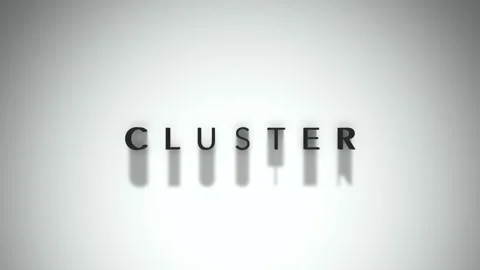 Cluster 3D title animation matte black text on a white background Stock Footage 300716158