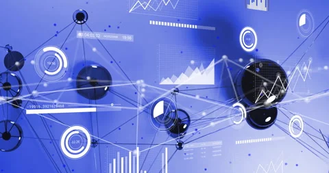Cluster appearing causing network shifting and reconnecting with charts updating Stock Footage 313771139