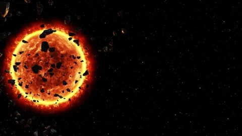 A cluster of asteroids near the Sun Stock-Footage 76950542