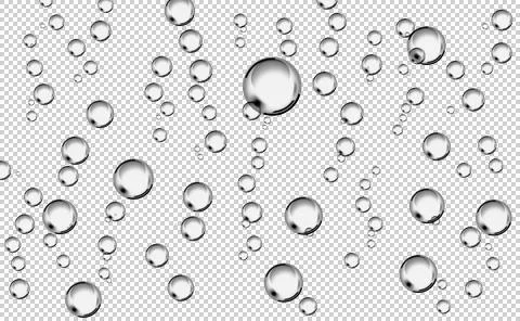 Cluster of black lined bubbles isolated on white background. Stock Illustration