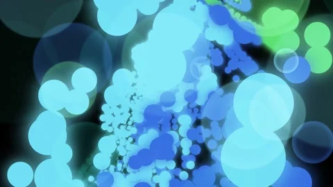 A cluster of blue and green orbs on a black background, creating a visually.. Stock Footage 328618824