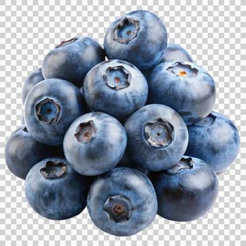 A cluster of blueberries with a slightly matte surface. Stock Photos