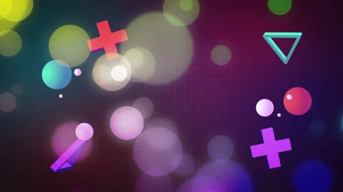Cluster of bokeh and geometric shapes appearing on load, drifting, rotating, Stock Footage 334321814