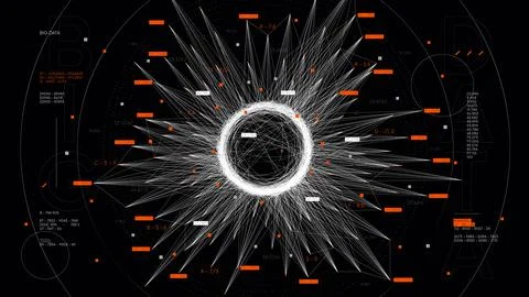 Cluster classification visualization big data stream, database cloud, futuris Stock Illustration