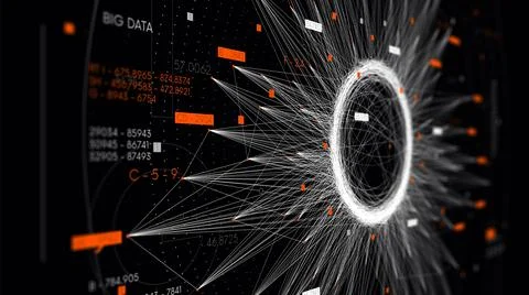 Cluster classification visualization big data stream, database cloud, futuris Stock Illustration