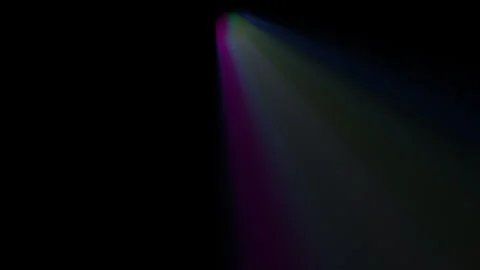 A cluster of colored lights shines from above in the darkness. Vídeo Stock 313072450