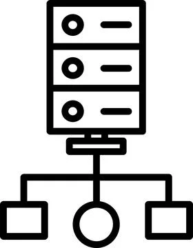 Cluster Computing Line Icon Design Stock Illustration