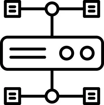 Cluster computing Line Icon Design イラスト素材
