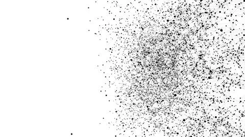 A cluster of dark objects centered on the right 4k. Dark dust. Motion design Illustrazione stock