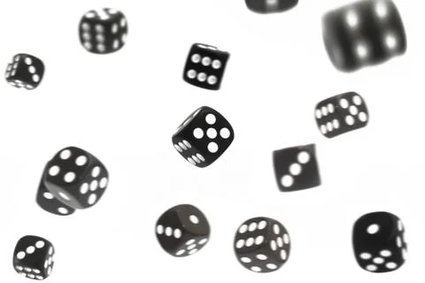 Cluster of dices fall. Stock Photos