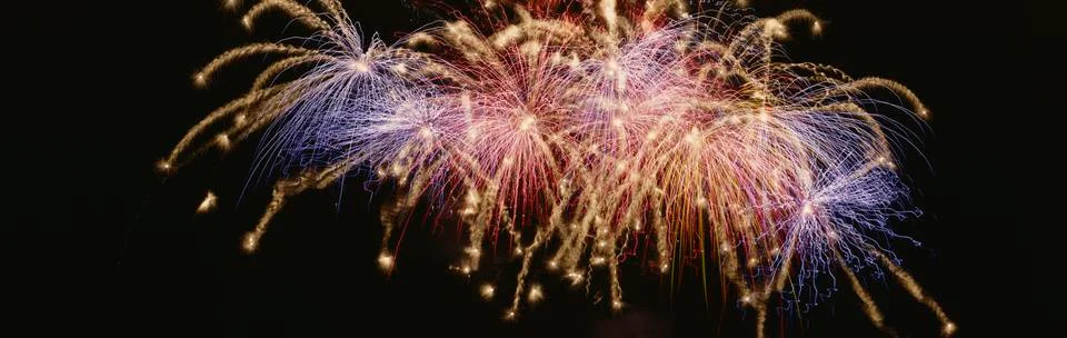 Cluster of fireworks exploding Stock Photos