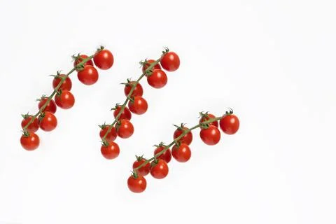 Cluster of fresh red cherry tomatoes. Stock Photos