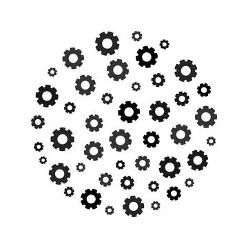 Cluster of gears in motion - vector illustration or banner Stock Illustration