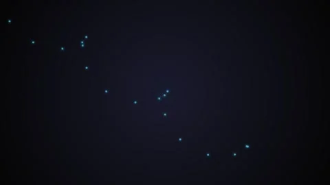 A cluster of glowing blue lights scattered across a deep dark void background Video stock 339614824