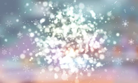 A cluster of glowing lights of different sizes. Blurred lights. The city ligh Stock Illustration