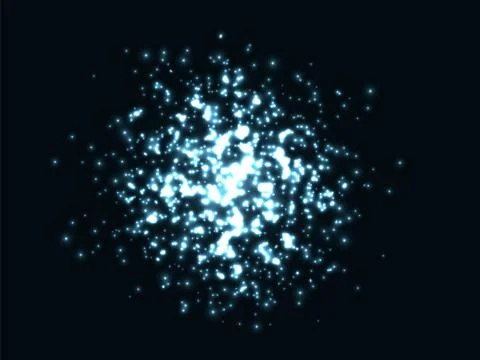 A cluster of glowing lights of different sizes. Starlight. The city lights at Illustrazione stock