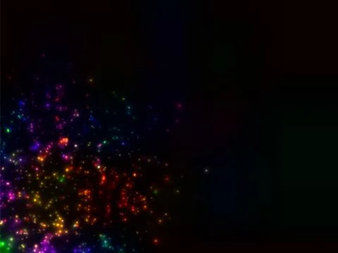 A cluster of glowing lights of different sizes. Starlight. The city lights at Stock Illustration