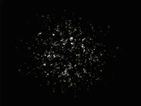 A cluster of glowing lights of different sizes. Starlight. The city lights at Stock Illustration