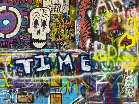 Cluster of graffiti Stock Photos