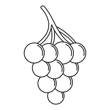 Cluster grape icon, outline style Stock Illustration