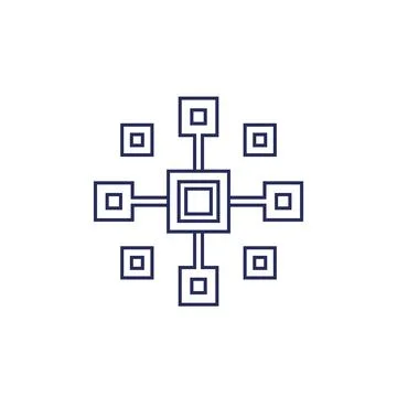 Cluster icon on white, complicated array line vector Ilustración de archivo