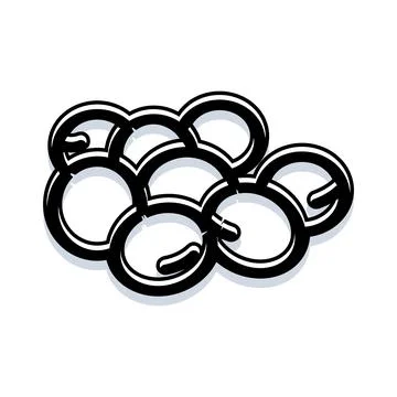 Cluster of interconnected circular shapes creating a abstract pattern Stock Illustration