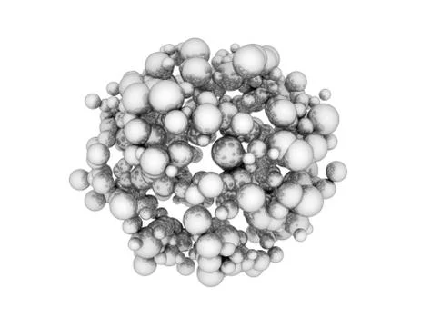 Cluster of metallic spheres Stock Illustration