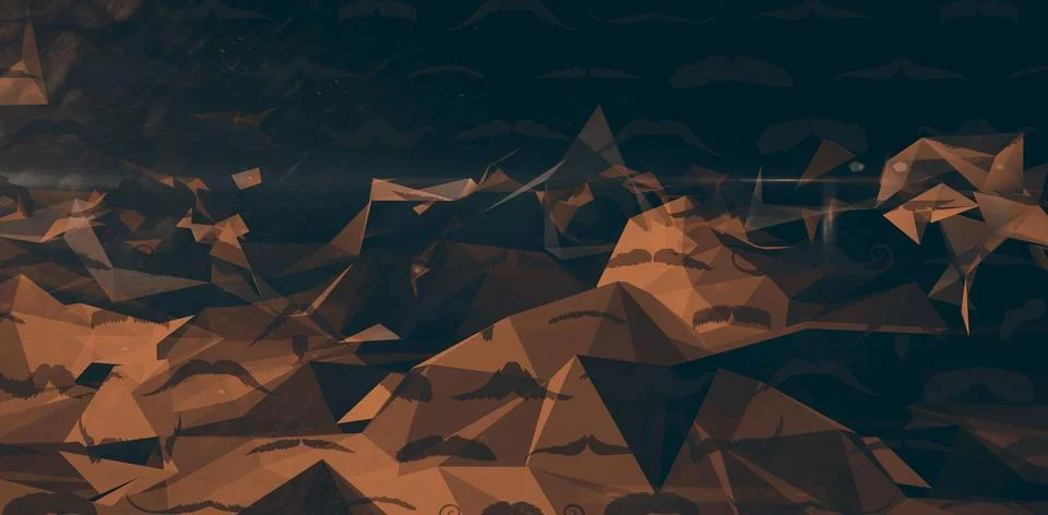 Cluster of overlapping triangular facets is forming stylized mountain peaks in Foto stock