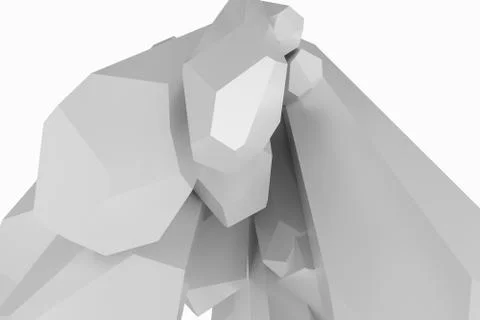 A cluster of precision-cut magic crystal, science fiction and magic theme, 3d Stock Illustration