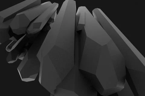 A cluster of precision-cut magic crystal, science fiction and magic theme, 3d Stock-Illustration