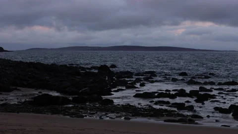 Cluster of Rocks on a Coastal Beach. Achill Island, Ireland. Stock Footage 239478936