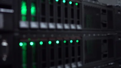 Cluster Server Data Room. HDD sata datacenter. the video contains noise and Stock Footage