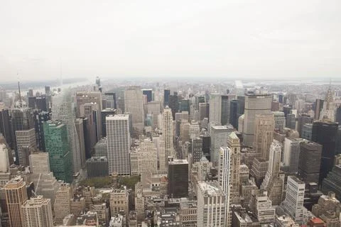 Cluster of skyscrapers is being shown in vector art, featuring rooftop HVAC Stock Photos