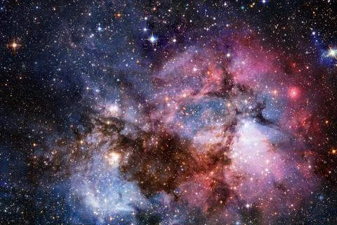 Cluster of stars in deep space. Elements of this image furnished by NASA Fotos Stock