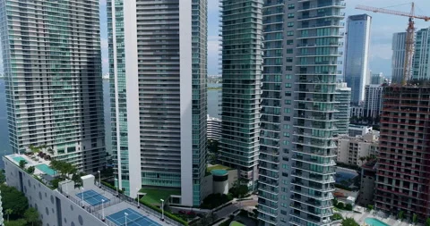 Cluster of towers in Edgewater Stock Footage 197091191