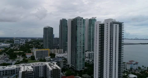 Cluster of towers in Miami Stock Footage 156977359