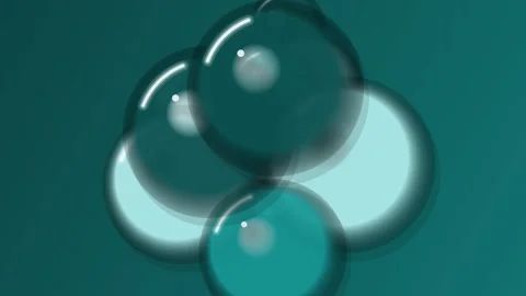 Cluster of Transparent Bubbles on Teal Background. Stock Footage 329927753