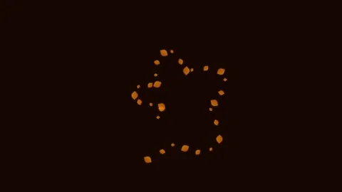 A cluster of vibrant orange embers floating against a dark black background 库存影片 338309938