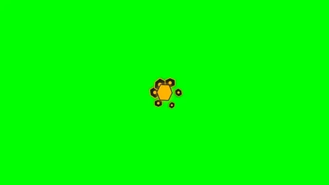 A cluster of yellow hexagonal shapes arranged on a vibrant green background 스톡 동영상 340263278