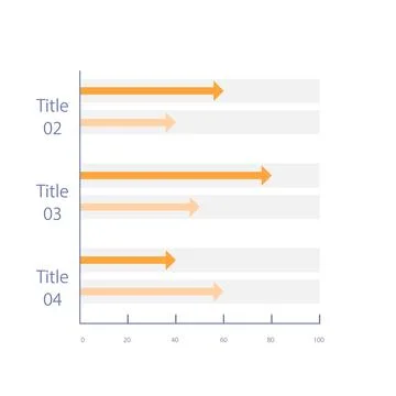 Clustered column arrows infographic chart design template Stock Illustration