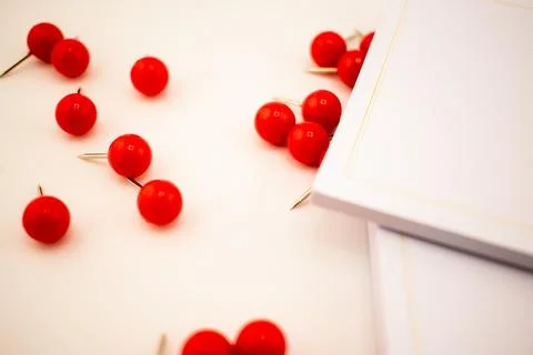 Clustered Creativity A Colorful Array of Office Essentials. Stock Photos